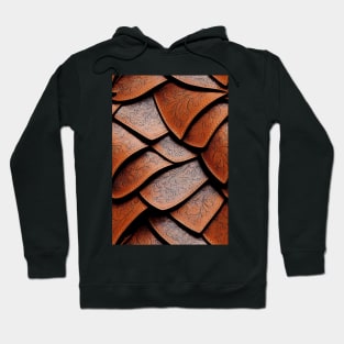 Dark Brown Ornamental Leather Stripes, natural and ecological leather print #53 Hoodie